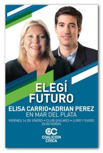 Adrin Prez junto a Elisa Carrio lanzan la formula presidencial en Mar del Plata